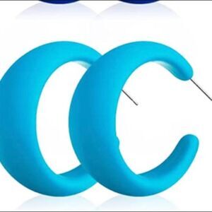 Turquoise Acrylic Fashion Hoops
